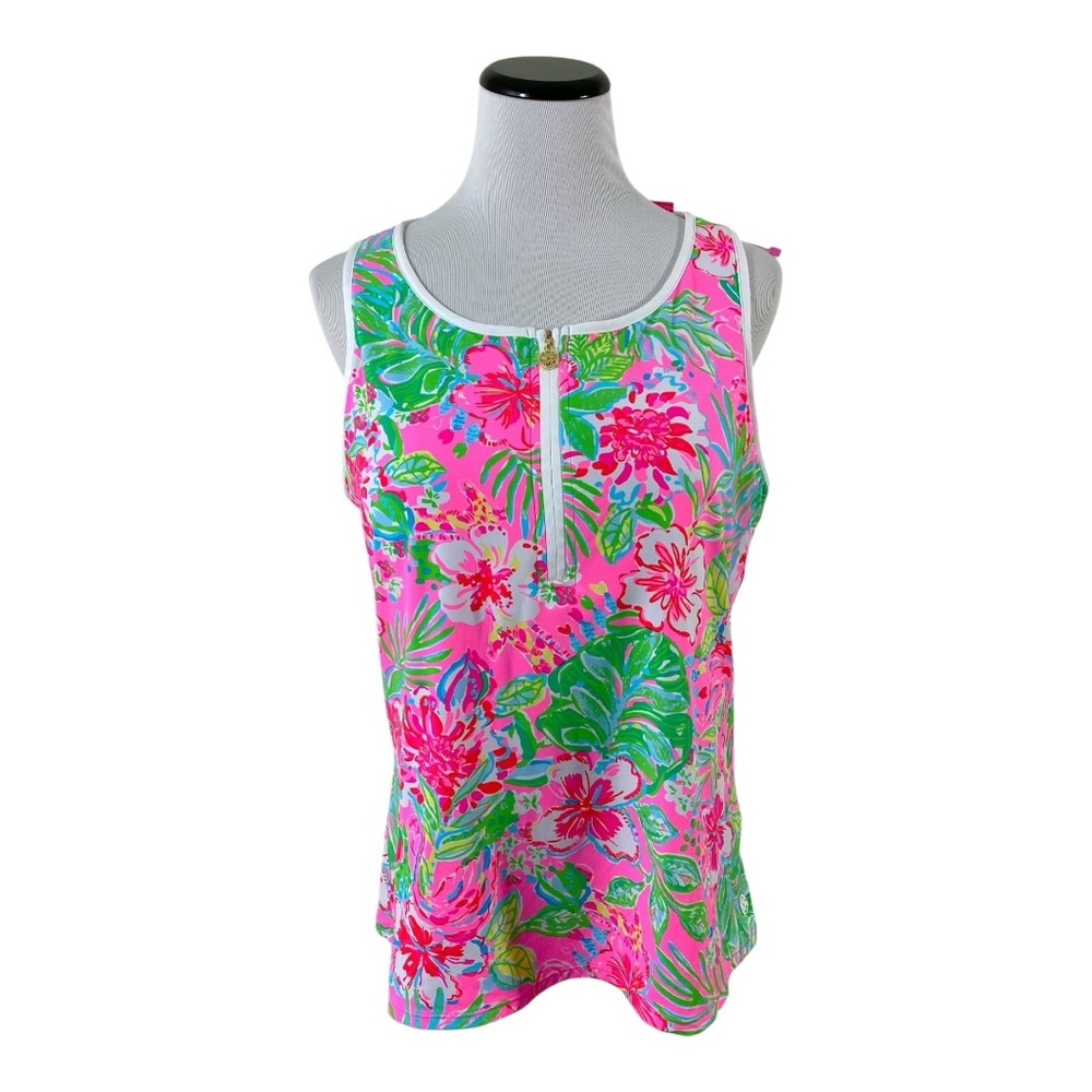 Lilly Pulitzer Canna Bra Tank Top Journey to the Jungle Sz XL Pink Floral